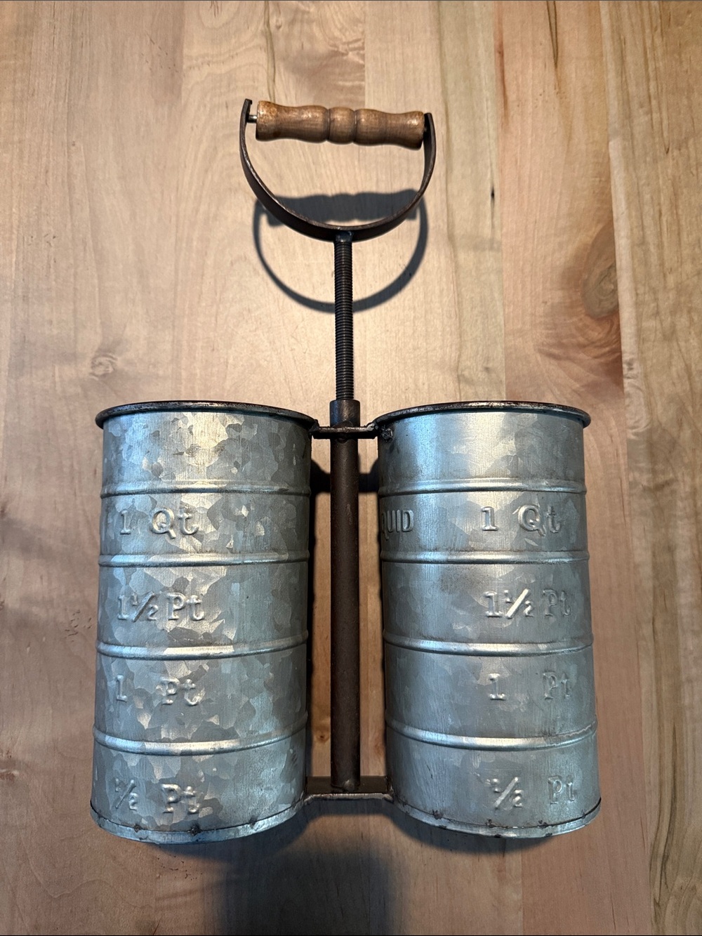 Galvanized Double Canister Caddy - Silver